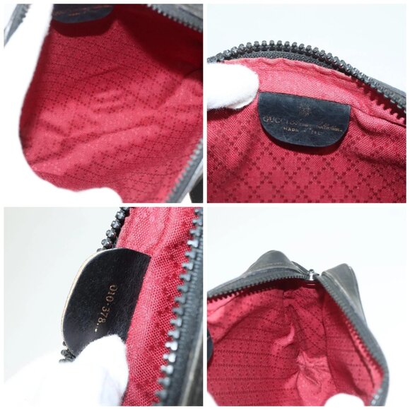 GUCCI GG Canvas Web Sherry Line Shoulder Bag Black Gold Red 010 378 Auth 129553 - Picture 15 of 16